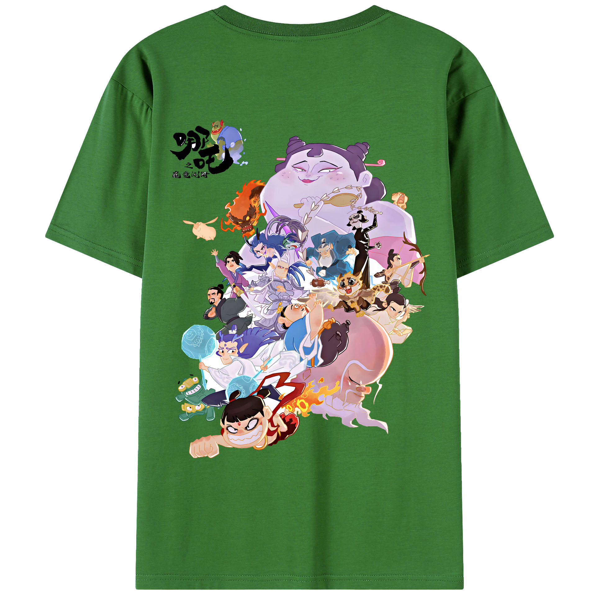 （画像用） Ne Zha 2 ナタ 魔童の大暴れ レディース半袖Tシャツ(バックプリント)